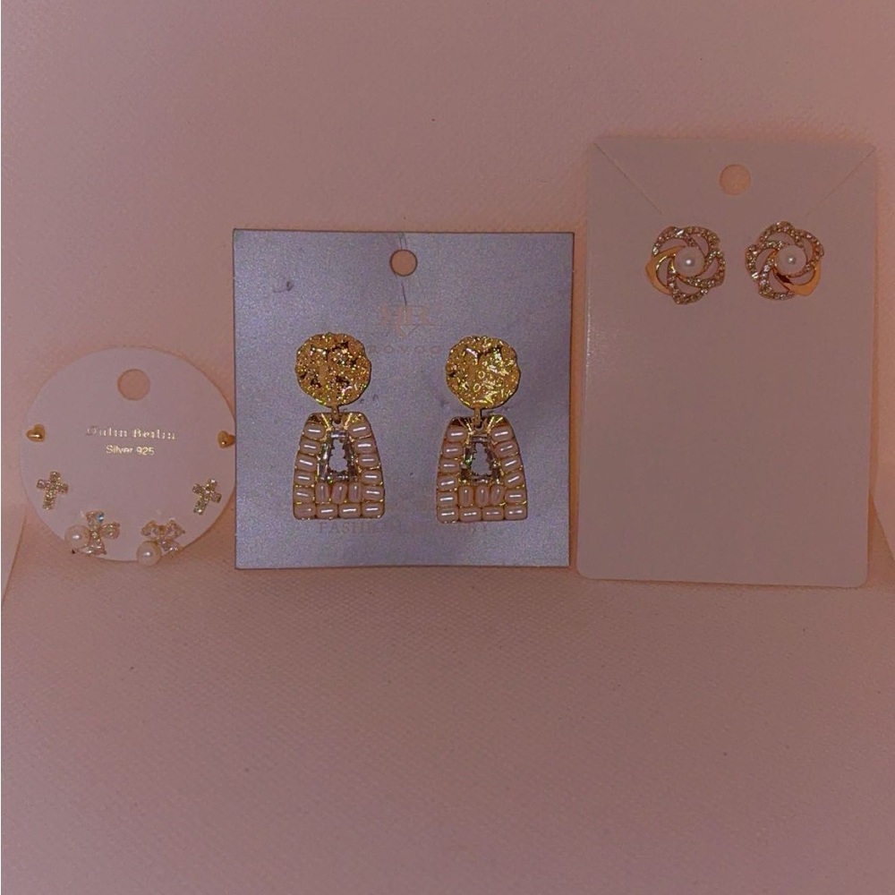 Gold-Tone Drop Earrings - Elegant Women's Jewelry